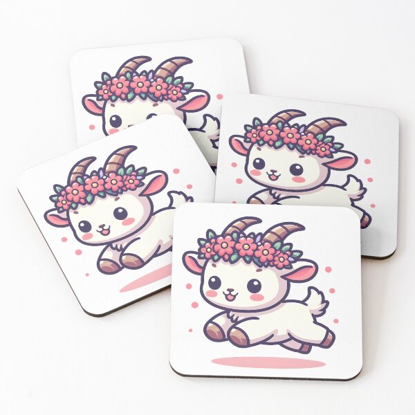 Item preview, Kawaii Goat: A Flower Crown designed and sold by CanvasCutie.