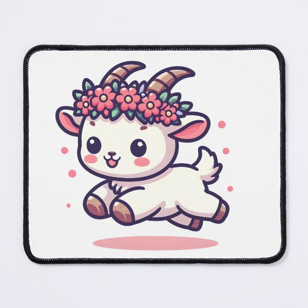 Item preview, Kawaii Goat: A Flower Crown designed and sold by CanvasCutie.
