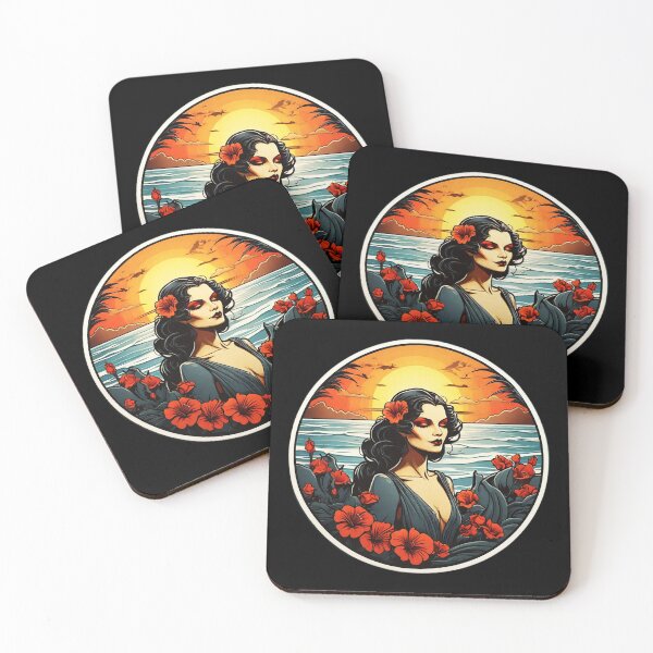 Item preview, Hawaii Vampire by the Ocean with Crimson Red Orchids designed and sold by NautiChic.