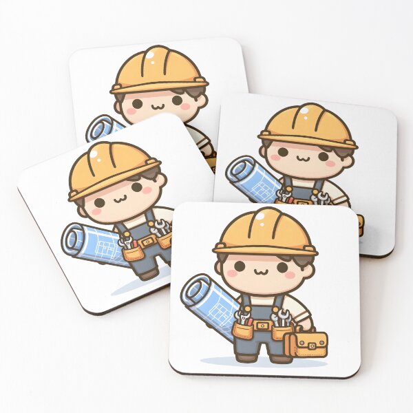 Item preview, Kawaii Architect With Building Hat designed and sold by CanvasCutie.