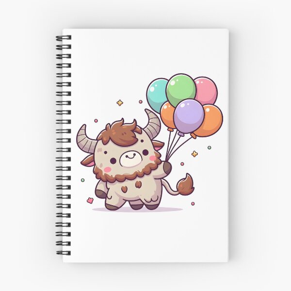 Item preview, Kawaii Playful Minotaur Holding Colorful Balloons designed and sold by CanvasCutie.