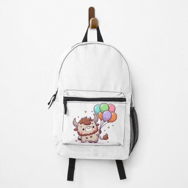 Item preview, Kawaii Playful Minotaur Holding Colorful Balloons designed and sold by CanvasCutie.