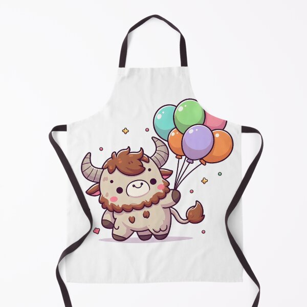 Item preview, Kawaii Playful Minotaur Holding Colorful Balloons designed and sold by CanvasCutie.