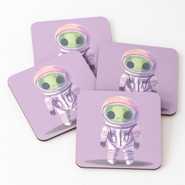 Item preview, Cute Watercolor Alien in a Spacesuit designed and sold by FarmOfCuties.