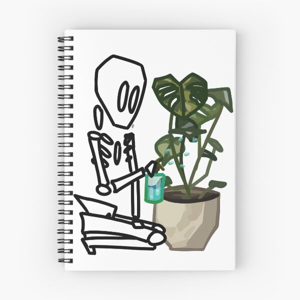 Item preview, #025 Skeleton Watering Plants designed and sold by Jasmine Froley.