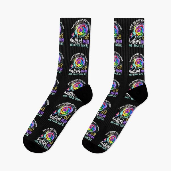 Item preview, Autism Mom Rainbow Floral Funny Saying designed and sold by SunfullyYours.