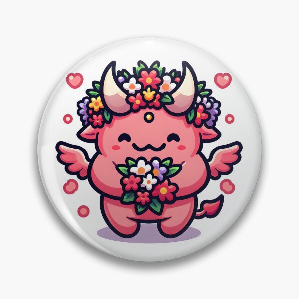 Item preview, Kawaii Buoyant Demon: Wearing A Flower Crown designed and sold by CanvasCutie.