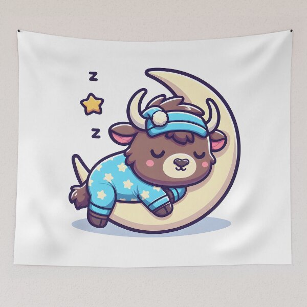 Item preview, Kawaii Bison With Pajamas designed and sold by CanvasCutie.