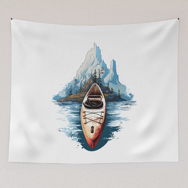 Item preview, Kayak with mountains designed and sold by DerSenat.