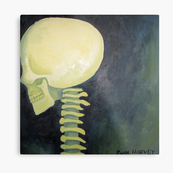 Skull and Spinal Cord Metal Print