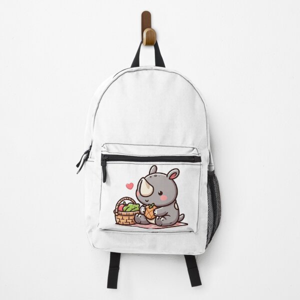 Item preview, Kawaii Rhino Having A Picnic With A Picnic Basket designed and sold by CanvasCutie.