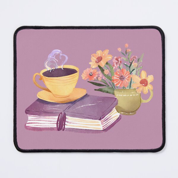 Item preview, Cute Watercolor Flowers Books and Coffee designed and sold by FarmOfCuties.