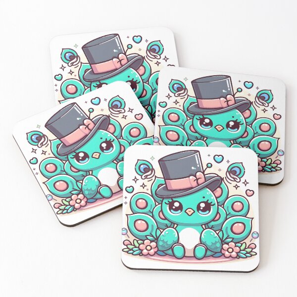 Item preview, Kawaii Peacock With A Top Hat designed and sold by CanvasCutie.