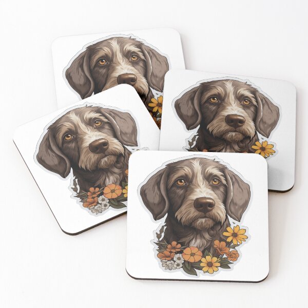 Item preview, Cute Flower German Wirehaired Pointer Mom Dad Guardian Angel Best Friend Doggie Paw designed and sold by SMARTKIT  DESIGNAGENCY.