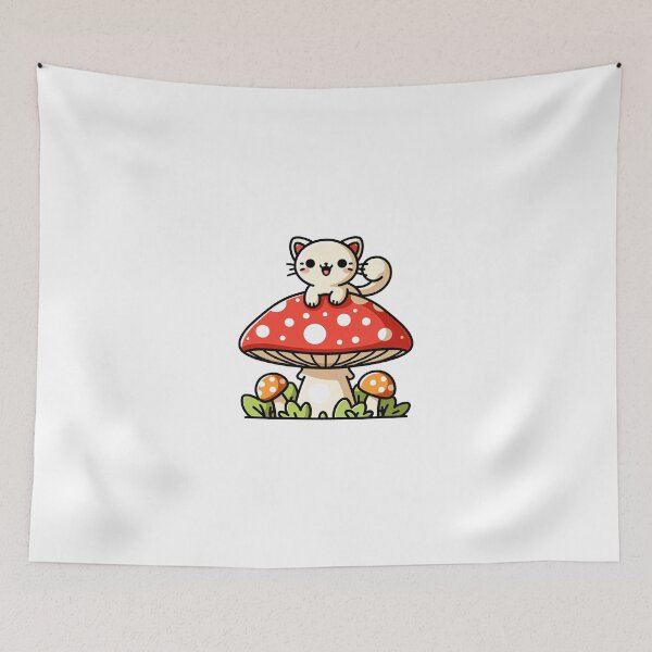 Item preview,  cat and mushroom designed and sold by RetroPop23.