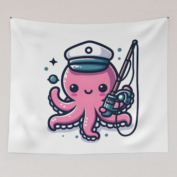 Item preview, Kawaii Octopus: A Fishing Hat designed and sold by CanvasCutie.
