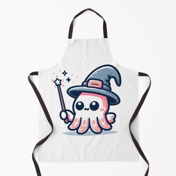 Item preview, Kawaii Squid With Wizard Hat And Wand designed and sold by CanvasCutie.