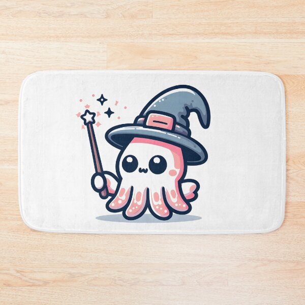 Item preview, Kawaii Squid With Wizard Hat And Wand designed and sold by CanvasCutie.