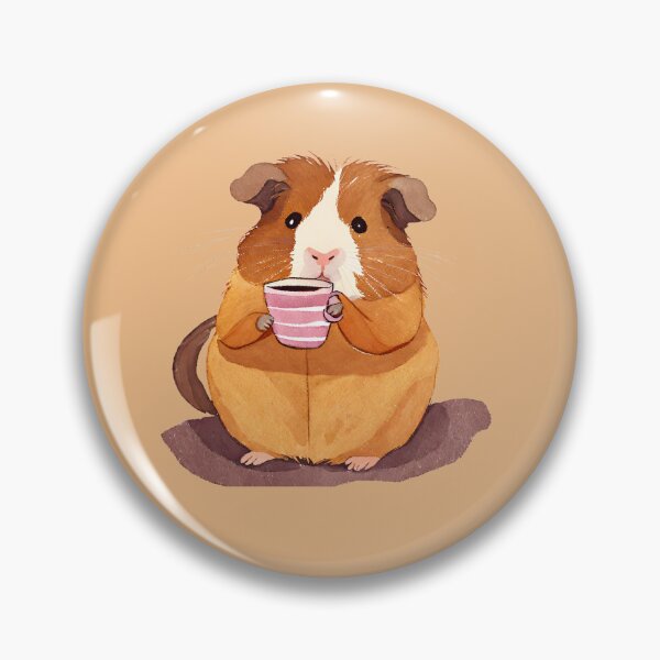 Item preview, Cute Watercolor Guinea Pig Drinking Tea designed and sold by FarmOfCuties.