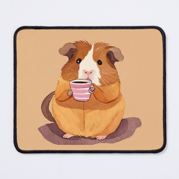 Item preview, Cute Watercolor Guinea Pig Drinking Tea designed and sold by FarmOfCuties.