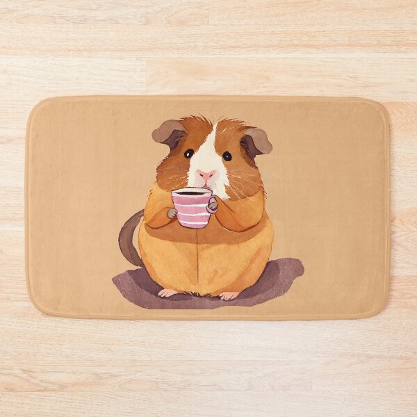 Item preview, Cute Watercolor Guinea Pig Drinking Tea designed and sold by FarmOfCuties.