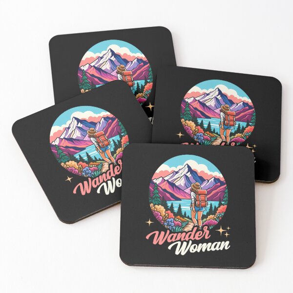Item preview, Wander Woman Hiking Wanderwoman Mountains Nature Retro designed and sold by Infinitee8hirts.