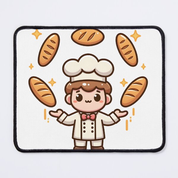 Item preview, Kawaii Baker With Bread-Shaped Bow Tie designed and sold by CanvasCutie.