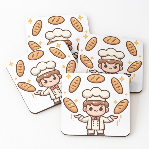 Item preview, Kawaii Baker With Bread-Shaped Bow Tie designed and sold by CanvasCutie.