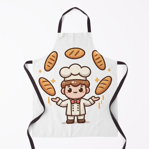 Item preview, Kawaii Baker With Bread-Shaped Bow Tie designed and sold by CanvasCutie.