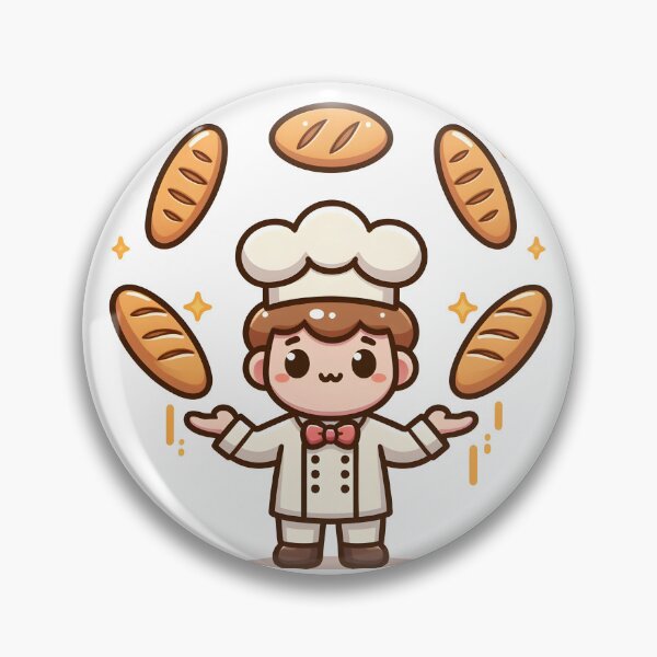 Item preview, Kawaii Baker With Bread-Shaped Bow Tie designed and sold by CanvasCutie.