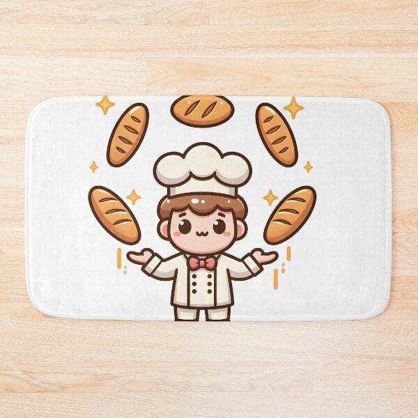 Item preview, Kawaii Baker With Bread-Shaped Bow Tie designed and sold by CanvasCutie.