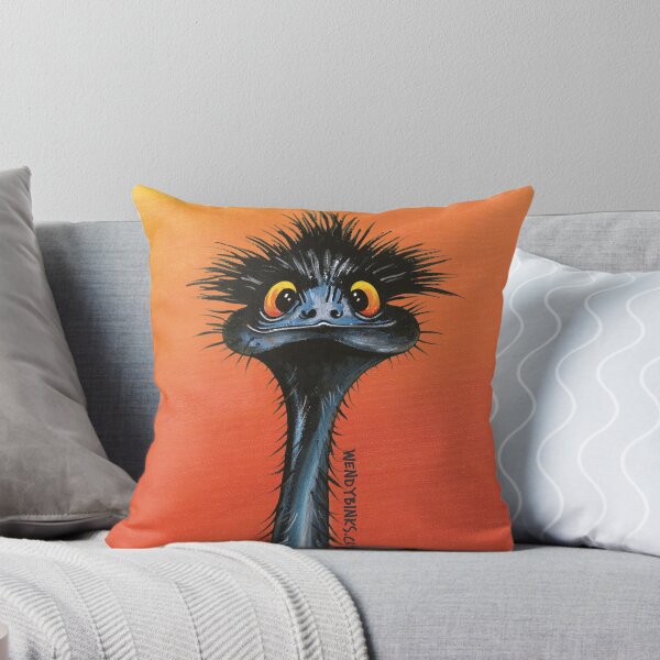 Item preview, stunned emu with sunset designed and sold by wendy Binks.