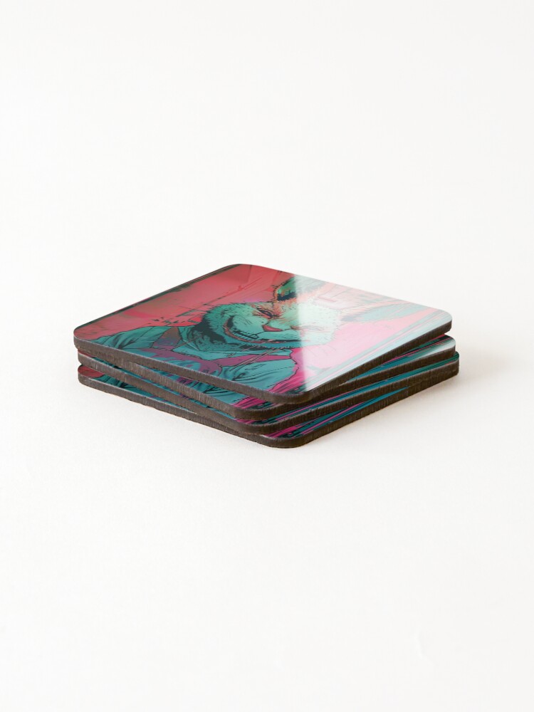 Thumbnail 4 of 5, Coasters (Set of 4), Pink Rabied Rabbit Bunny  designed and sold by Nightarcade.