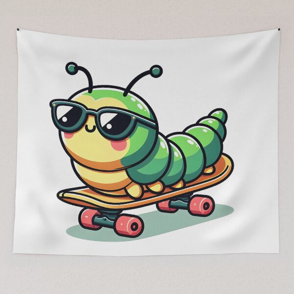 Item preview, Kawaii Caterpillar With Sunglasses designed and sold by CanvasCutie.