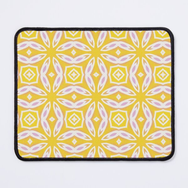 Item preview, Yellow, pink & white geometric shapes pattern print designed and sold by PrettyPinkSkies.