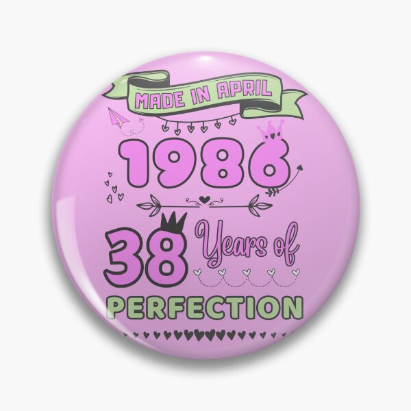 Item preview, Made in april 1986 38 Years of Perfection, 38th Birthday stickers, Officially 38, Women Birthday Stickers, Personalized 38th Birthday Gift designed and sold by amchtakkosa1.