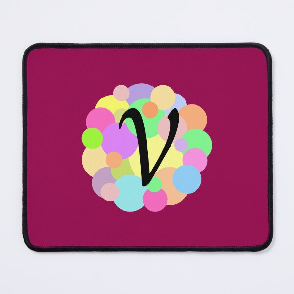 Item preview, Colorful Pastel Bubbles Upper Case Letter V Monogram designed and sold by MGonline.