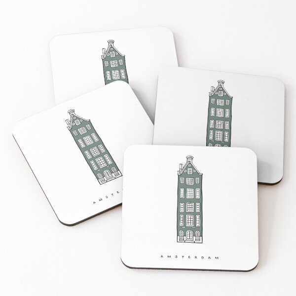 Item preview, Green Old Amsterdam House, Netherlands. Build your collection. designed and sold by ArchiTania Studio.