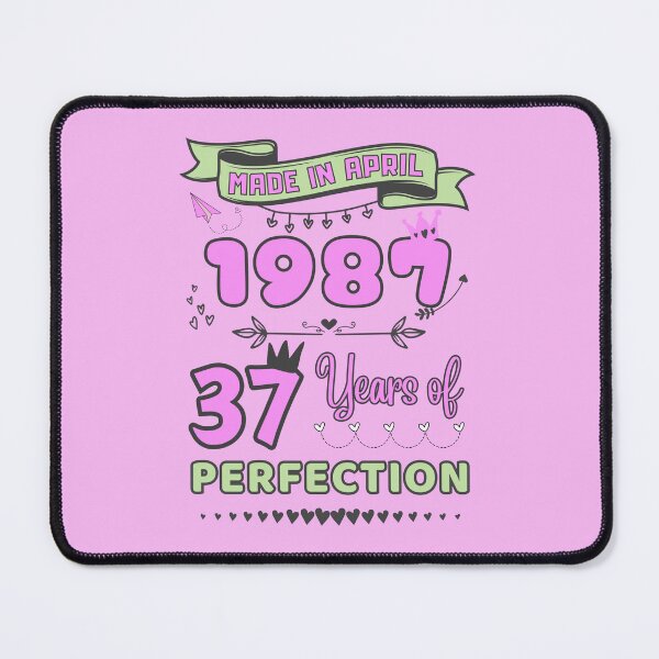 Item preview, Made in april 1987 37 Years of Perfection, 37th Birthday sticker, Officially 37, Women Birthday sticker, Personalized 37th Birthday Gift designed and sold by amchtakkosa1.