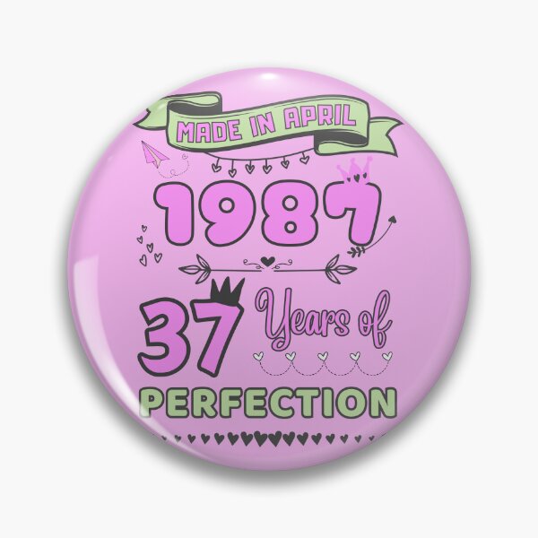 Item preview, Made in april 1987 37 Years of Perfection, 37th Birthday sticker, Officially 37, Women Birthday sticker, Personalized 37th Birthday Gift designed and sold by amchtakkosa1.
