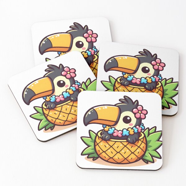 Item preview, Kawaii Toucan With Hawaiian Lei designed and sold by CanvasCutie.