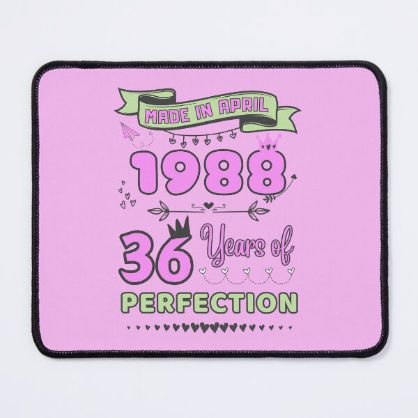 Item preview, Made in april 1988 36 Years of Perfection, 36th Birthday Shirt, Officially 36, Women Birthday shirt ,Personalized 36th Birthday Gift designed and sold by amchtakkosa1.