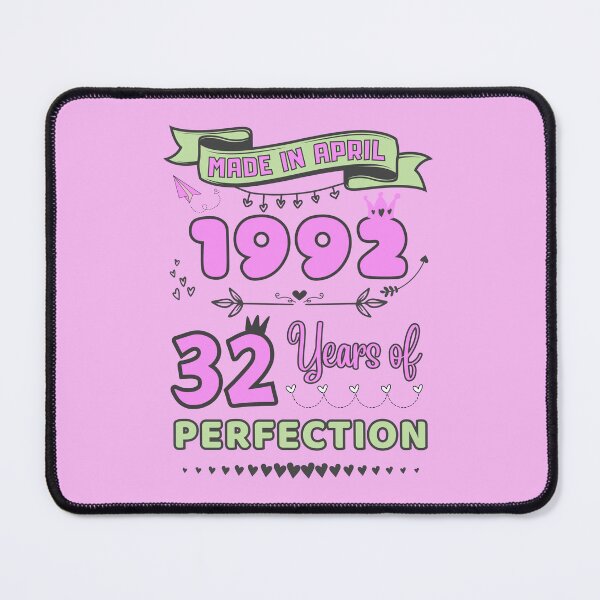 Item preview, Made in april 1992 32 Years of Perfection, 32nd Birthday Shirt, Officially 32, Women Birthday shirt ,Personalized 32nd Birthday Gift designed and sold by amchtakkosa1.