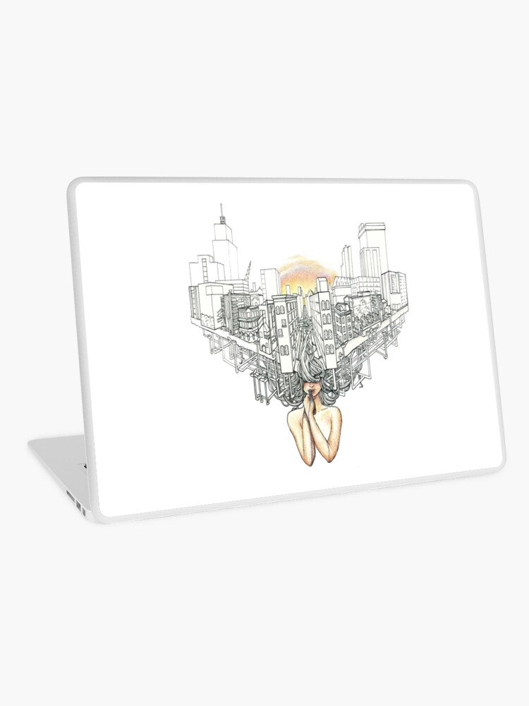 Thumbnail 1 of 2, Laptop Skin, Sewer Princess Sunset designed and sold by serenekitchen.