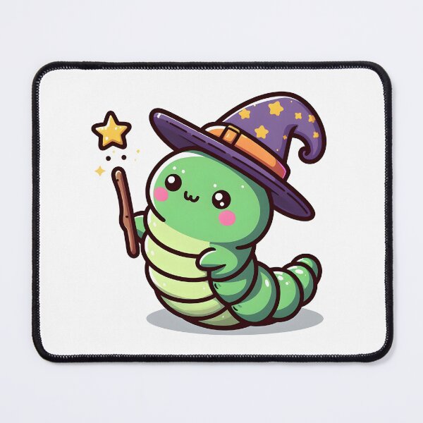 Item preview, Kawaii Caterpillar With Wizard Hat designed and sold by CanvasCutie.