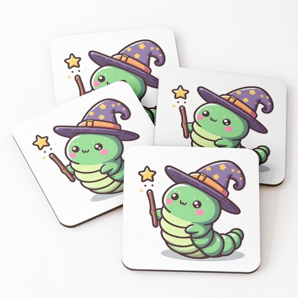 Item preview, Kawaii Caterpillar With Wizard Hat designed and sold by CanvasCutie.