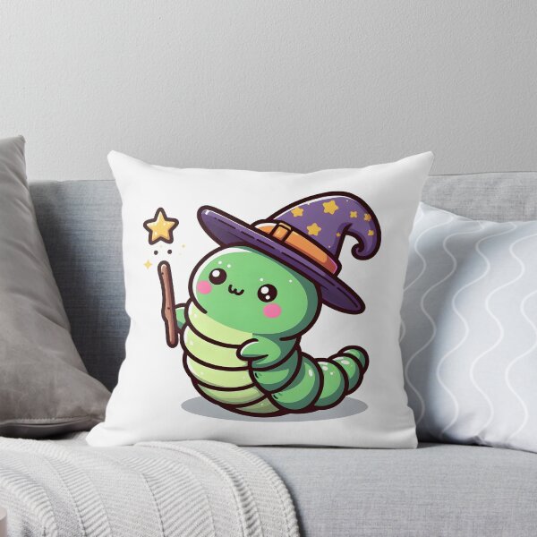 Item preview, Kawaii Caterpillar With Wizard Hat designed and sold by CanvasCutie.