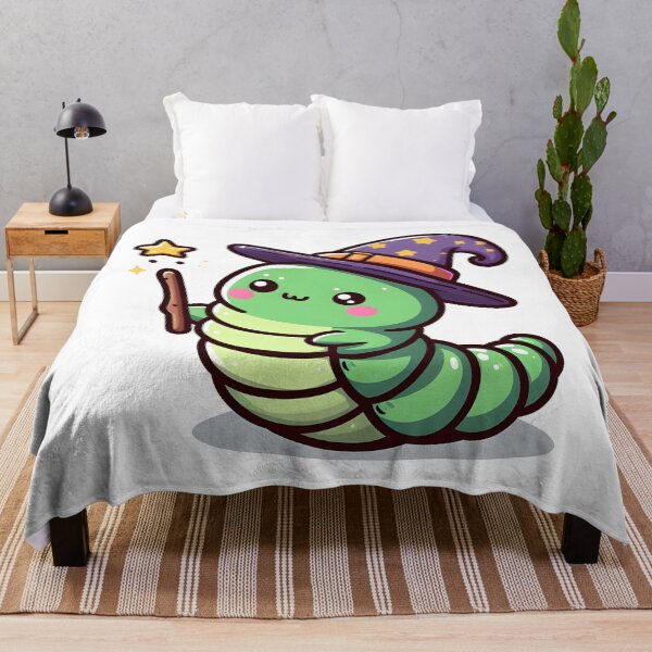 Item preview, Kawaii Caterpillar With Wizard Hat designed and sold by CanvasCutie.