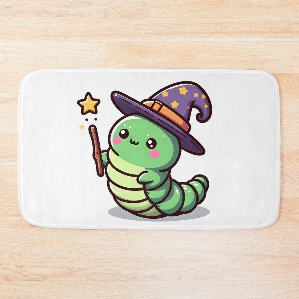 Item preview, Kawaii Caterpillar With Wizard Hat designed and sold by CanvasCutie.