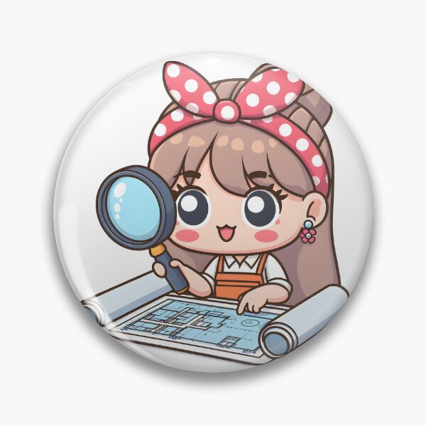 Item preview, Kawaii Interior Designer With Polka-Dot Headband designed and sold by CanvasCutie.